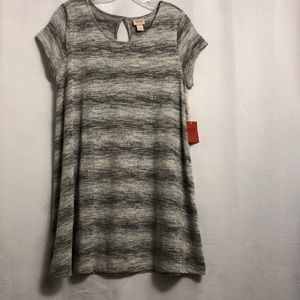 NWT black gray white A-line SS dress